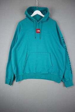 The North Face Teal Mens Patch Logo Cotton Mens Large